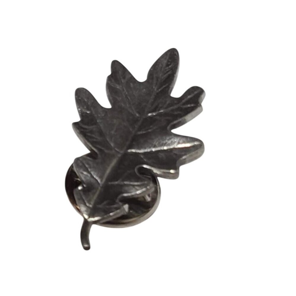Vintage Danforth Pewter Oak Leaf Lapel Pin 1993 Pewter Tie Tack Brooch